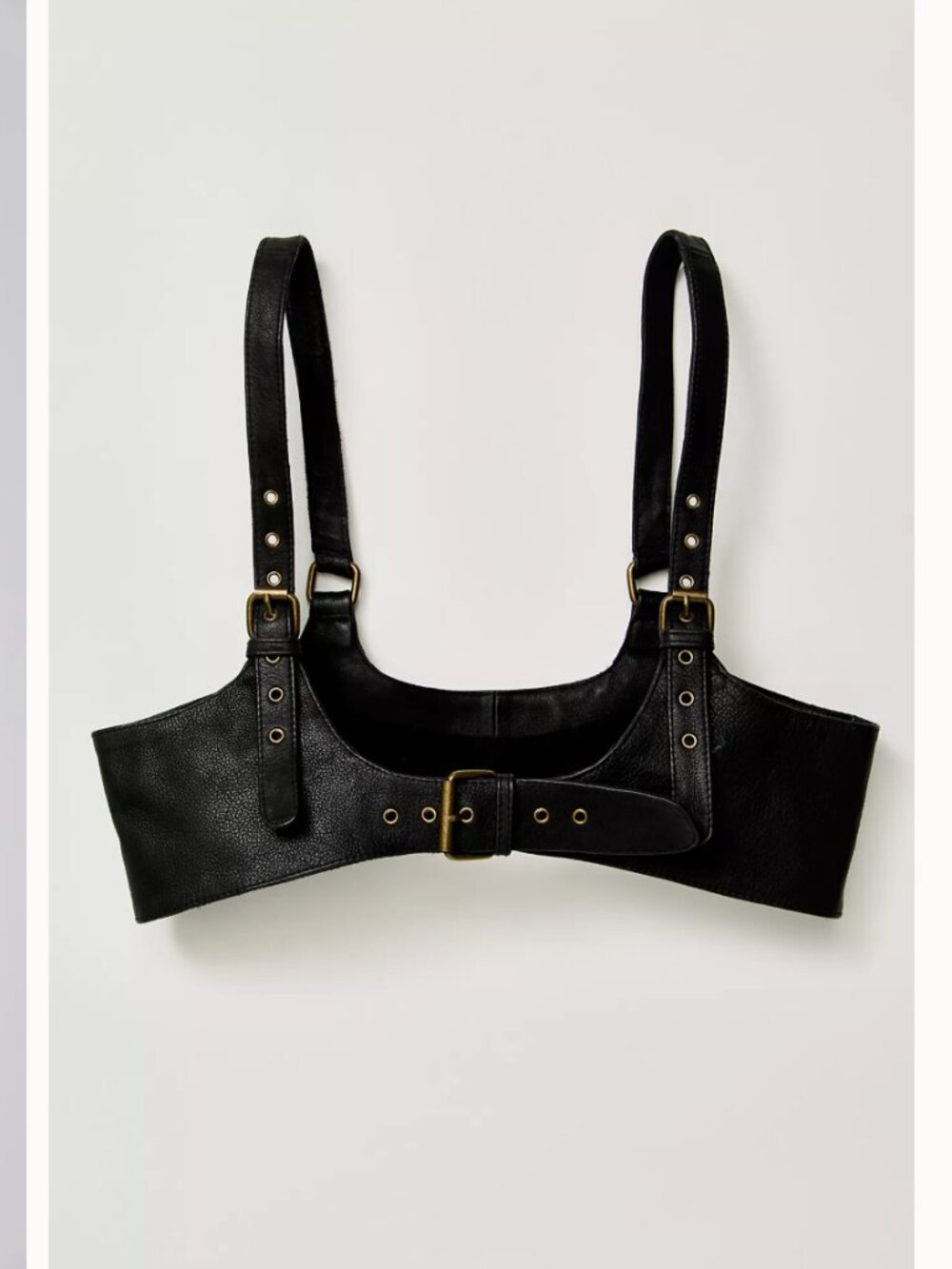 Free People Rebel Leather Harness Black Small Genuine Leather $98